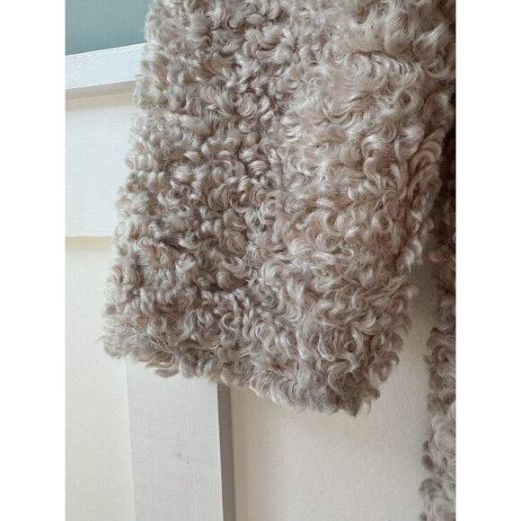 Lanston Sherling Trench Coat Sand Beige XS NWT Teddy Faux Shearling Long - Picture 4 of 9